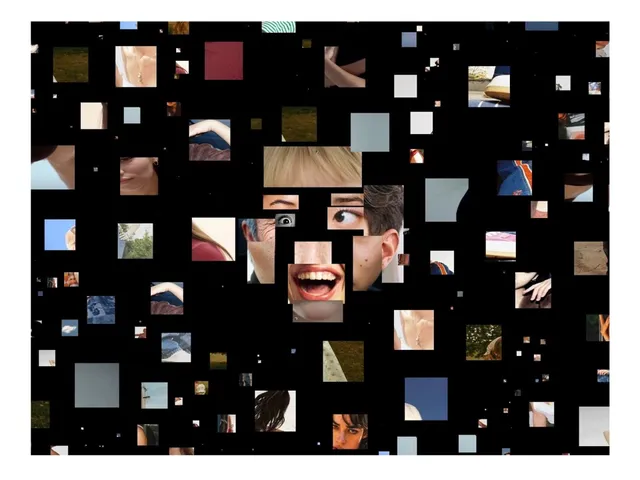 Fragmented photographic portrait collage