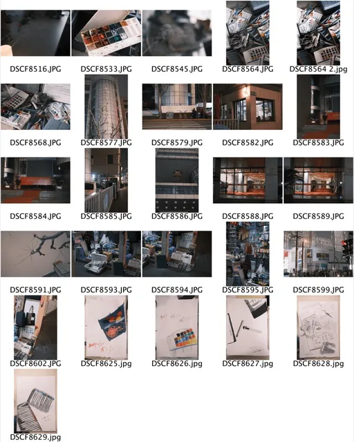 Photography contact sheet
