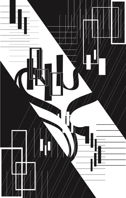 Black and white geometric composition