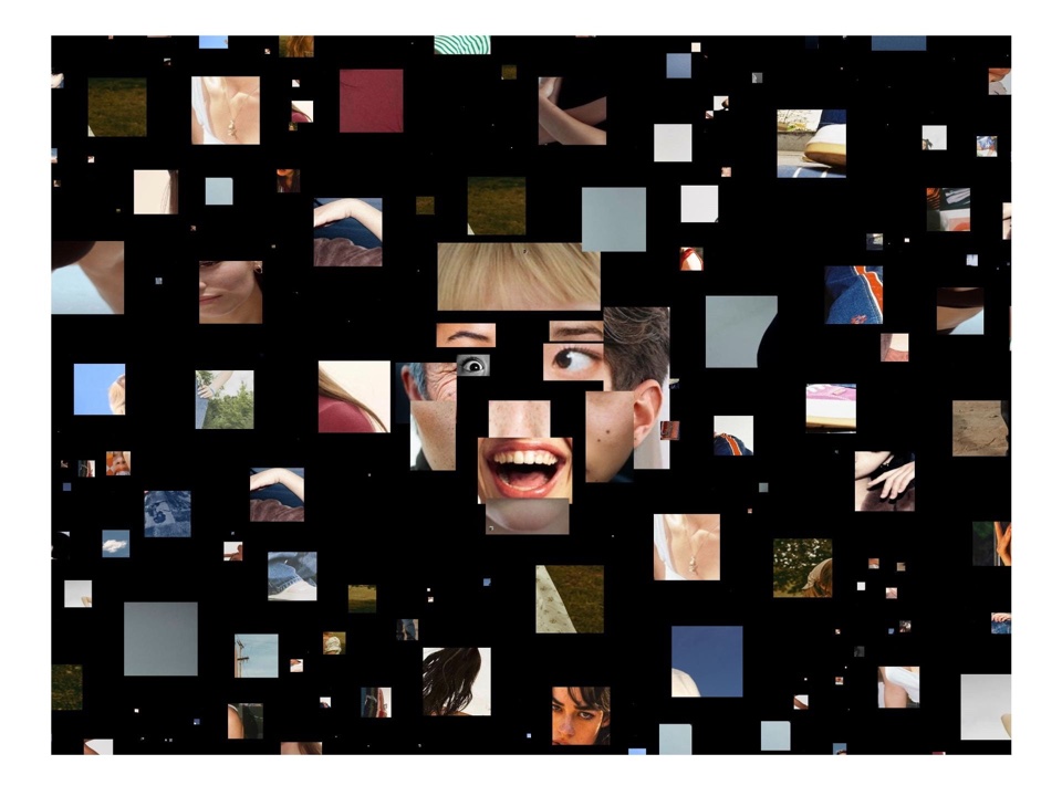 Fragmented photographic portrait collage